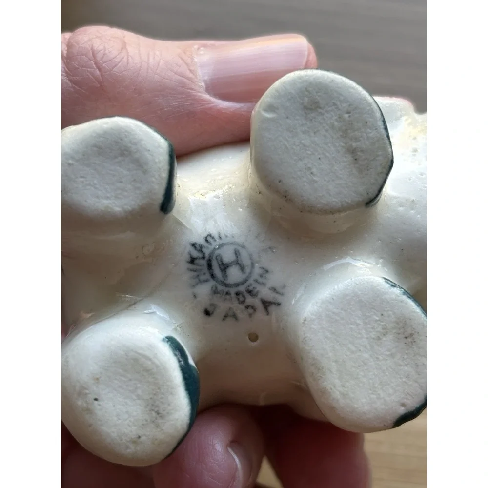 Vintage Whimsical Mini Elephant Nursery Piggy Bank Kitschy Ceramic Hand Painted